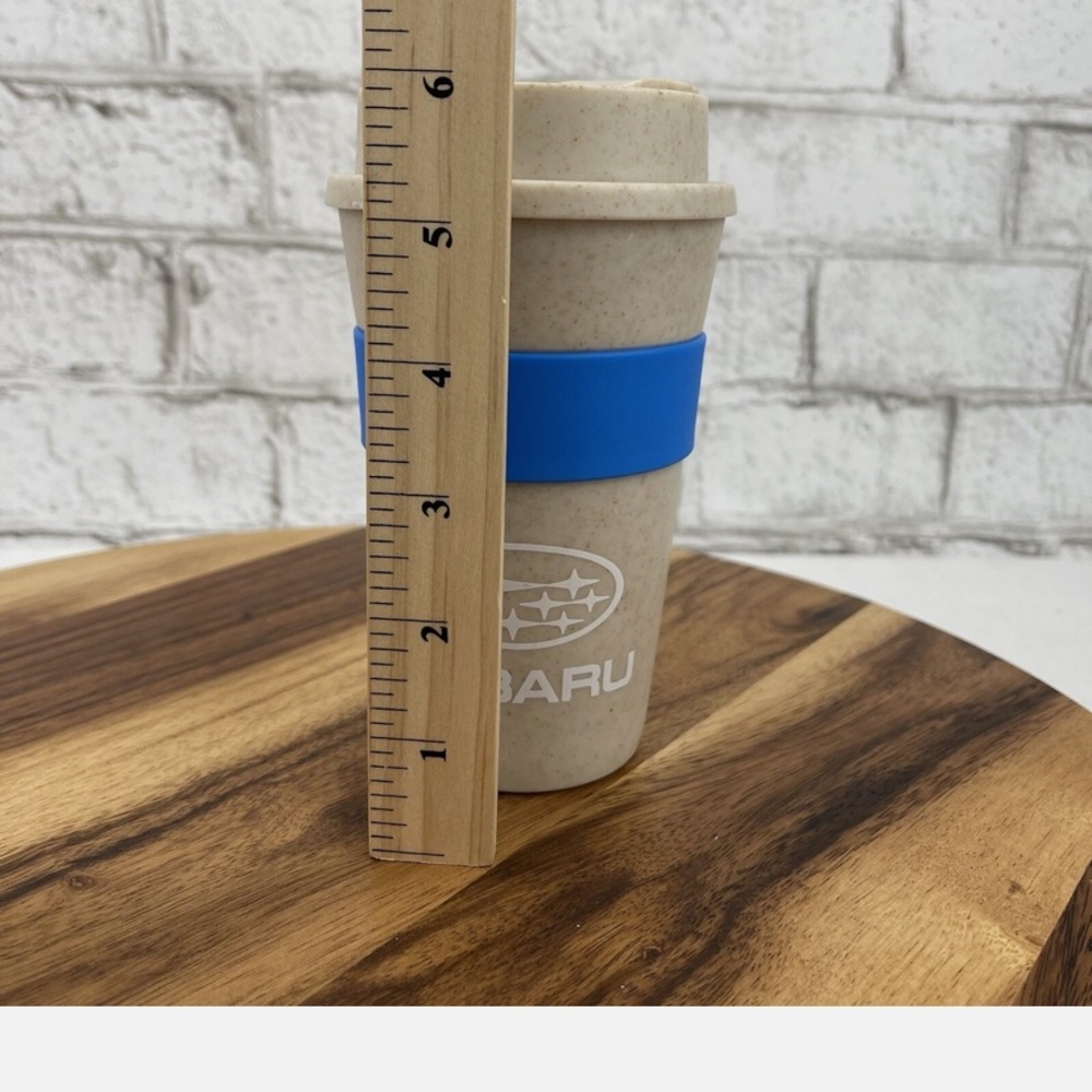 New Subaru Beige Travel Cup with Bright Blue Grip excellent for on the GO - Picture 2 of 6